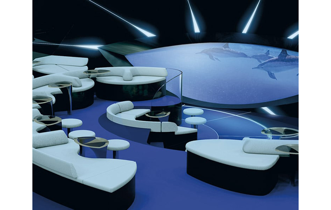 Le luxe : un salon Blue Eye sous-marin dans les yachts de Ponant