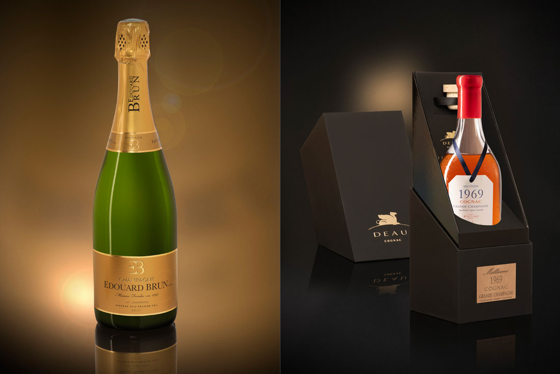 Champagne Edouard Brun ou Cognac Grande Champagne Deau, et pourquoi pas les deux ?